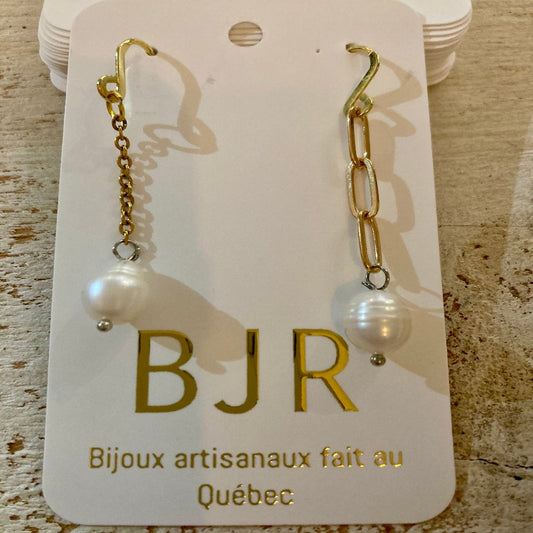 boucles d'oreilles asymétriques en acier inoxydable