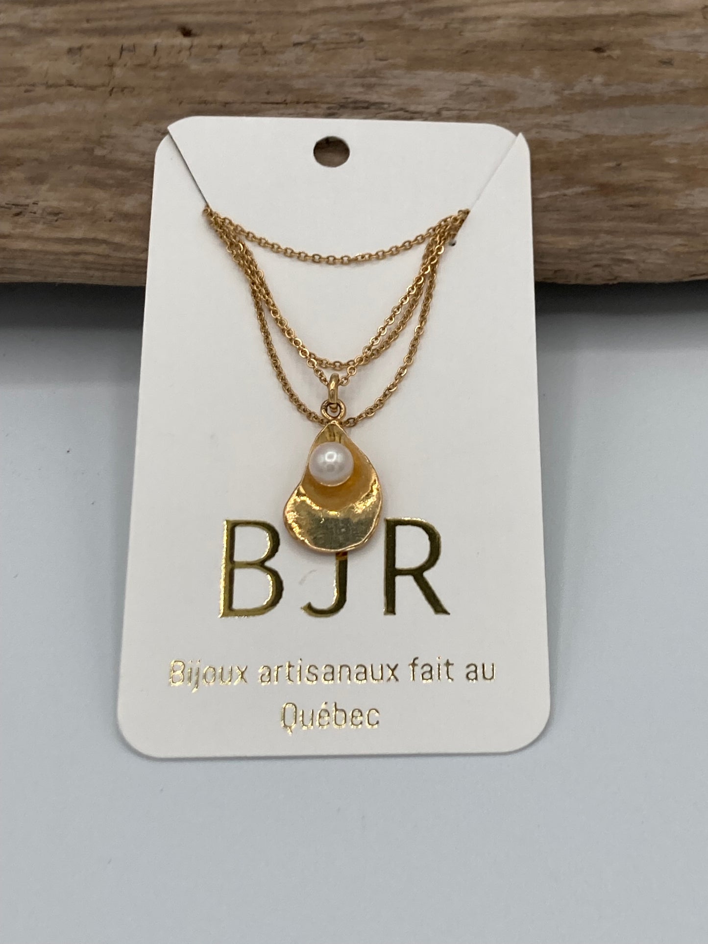 Collier en acier inoxydable avec perle d'eau douce