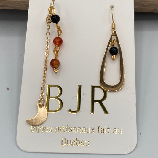 Boucles d'oreilles asymétriques en acier inoxydable